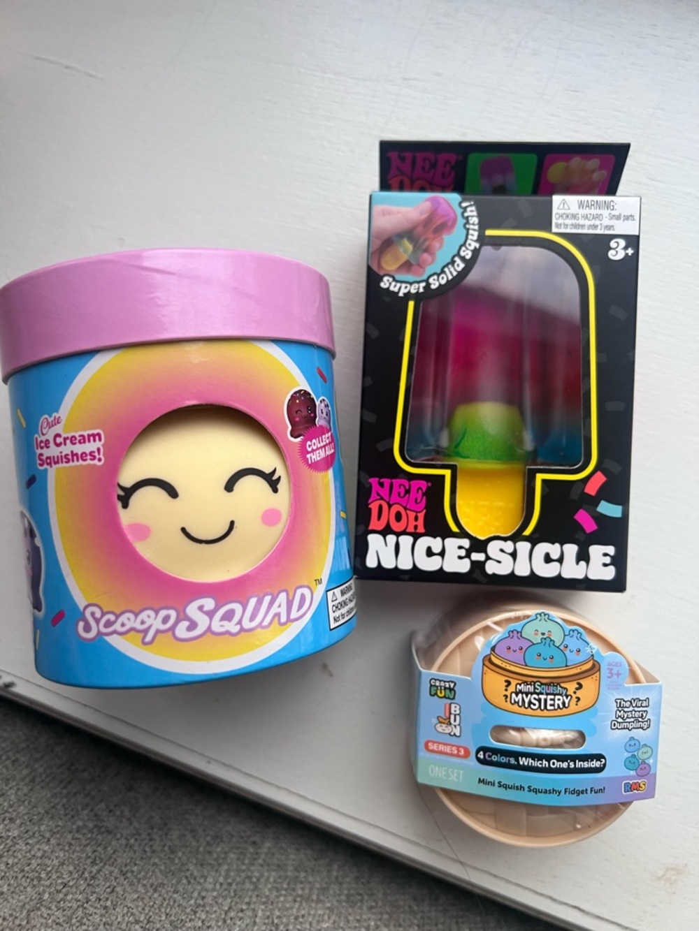 “The Sweet Treat Squishy Set”- includes NeeDoh, Mystery Dumpling & Scoop Squad